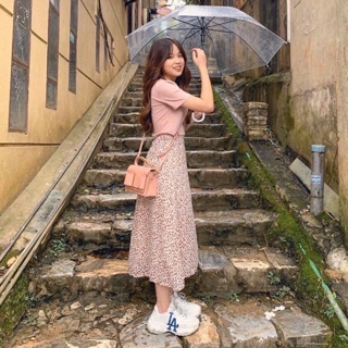 SET ÁO THUN + CHÂN VÁY HOA NHÍ