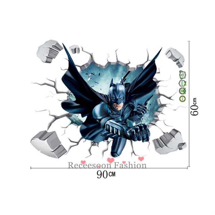 Sticker dán tường trang trí hình Batman kiểu 3D