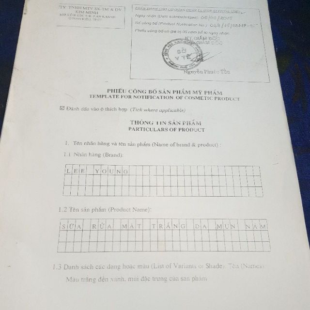 Sữa rửa mặt lee young 50g