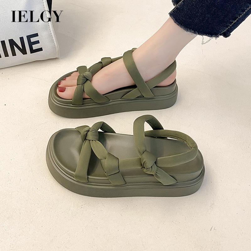 Sandal IELGY mũi tròn dày dặn phong cách thể thao thời trang cho nữ