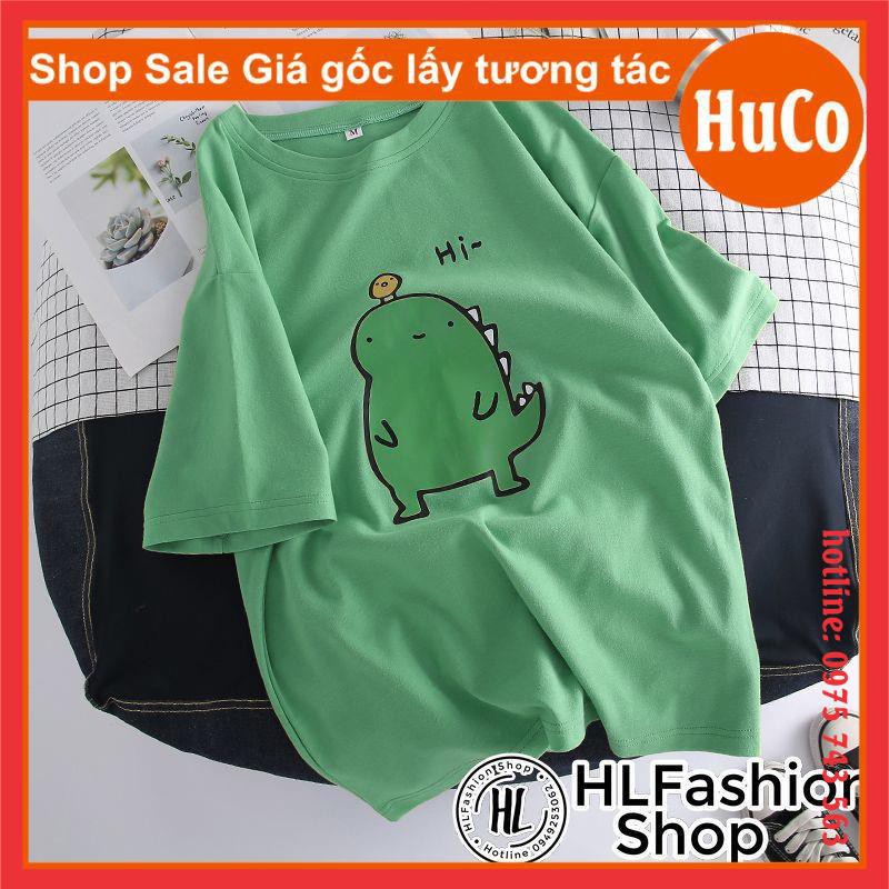 áo phông, thun tay lỡ khủng long hi, áo thời trang nam nữ, áo cặp đôi, form thụng unisex chất cotton mềm mịn giá rẻ nhất