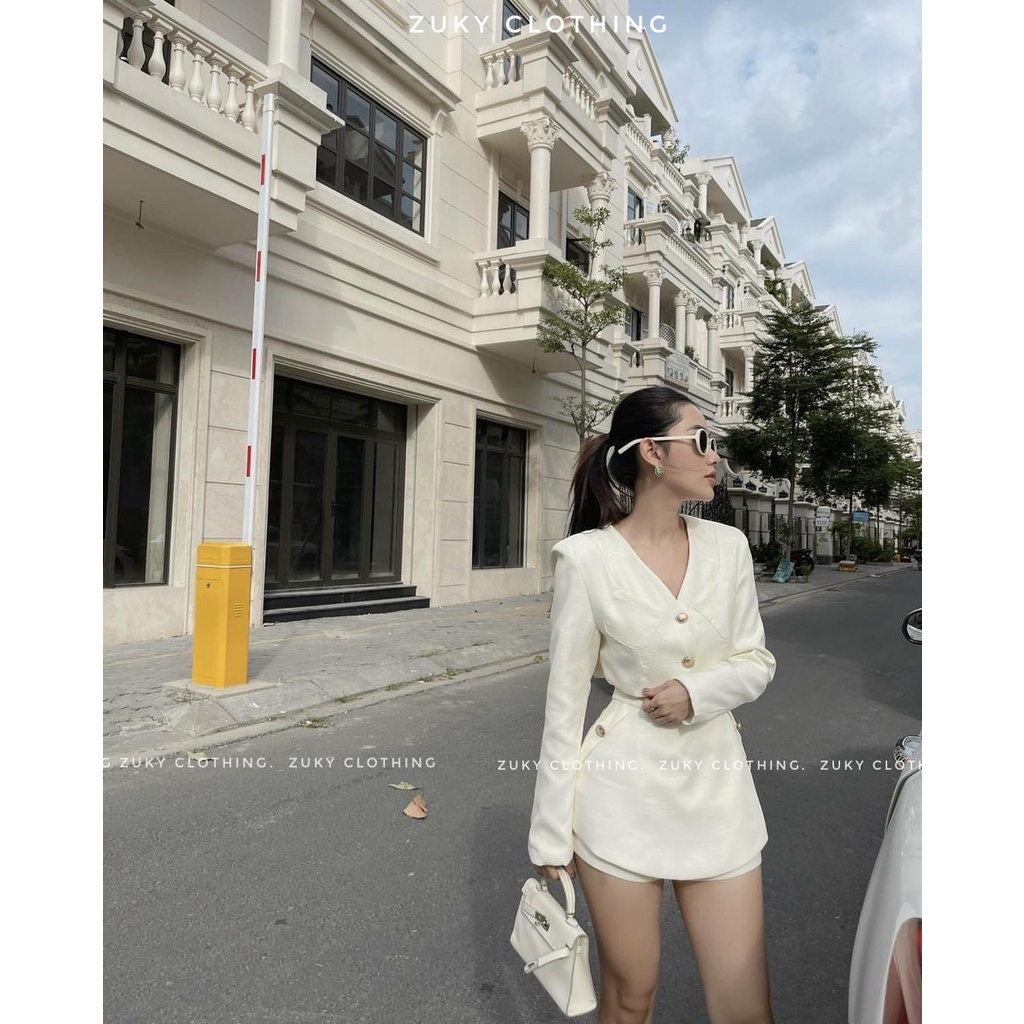 ZUKY Sét Vest blazer cổ tròn tay dài quần váy sang trẻ trung phù hợp tiệc hay dạo phố.