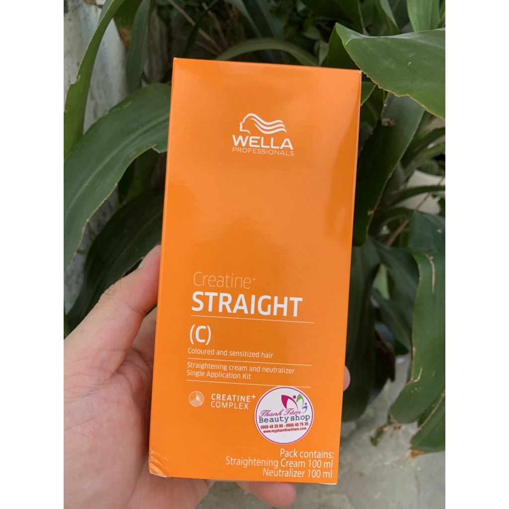 Bộ thuốc duỗi tóc Wella Creatine Straight 100ml x2 ( mới) " Wella200ML