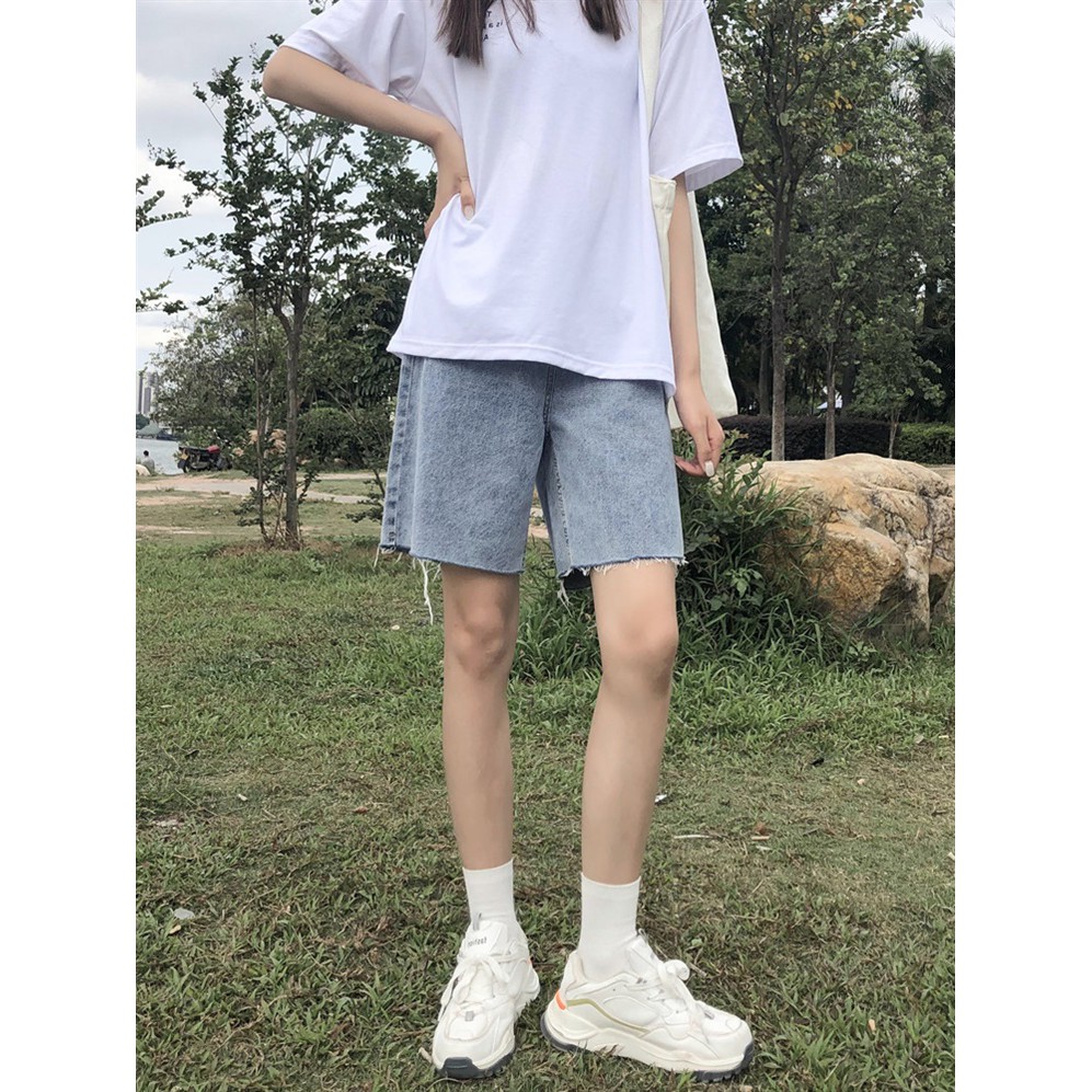 Quần sọt jean nam nữ basic Yinxx, quần bò lửng unisex ulzzang QSJ04