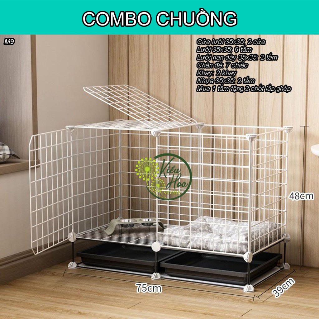 5.COMBO CHUỒNG LẮP GHÉP ĐA NĂNG DỬ DỤNG CHO CHÓ, MÈO, THỎ, SÓC (TẶNG KÈM CHỐT, BÚA, DÂY GIA CỐ SẢN PHẨM) (Kiều Hoa Store