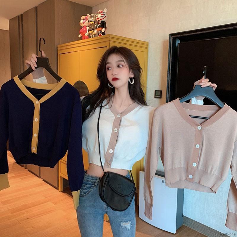 Áo Khoác Cardigan Dệt Kim Tay Dài Phối Nút Thiết Kế Đơn Giản Hợp Thời Trang