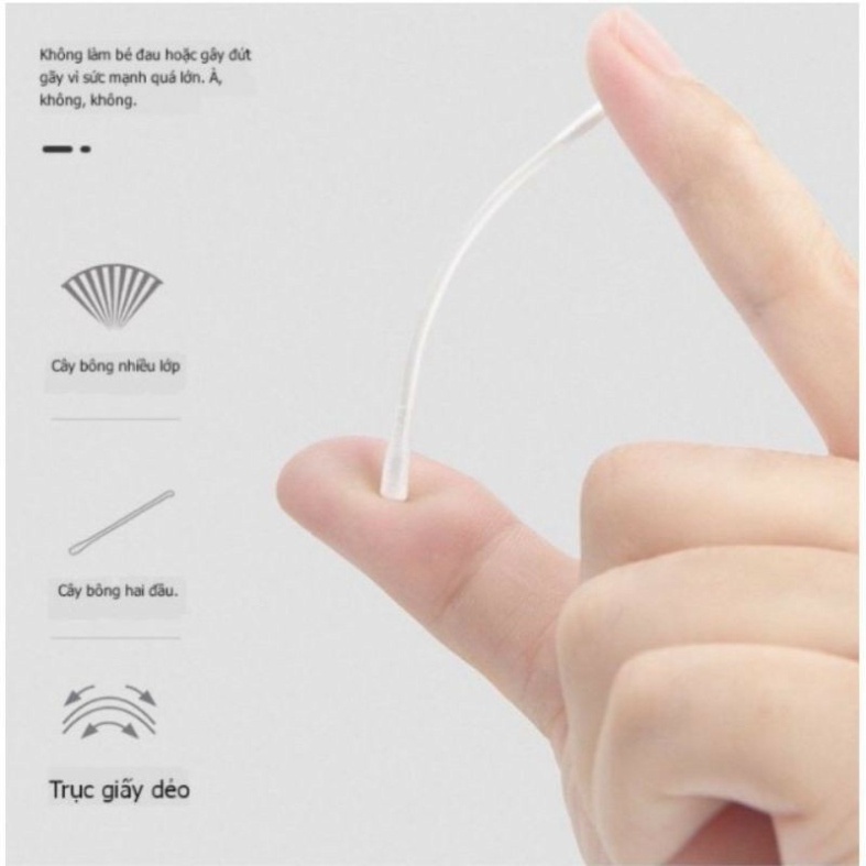 Tăm bông Vcool cho bé lõi giấy  - Tăm bông trẻ em kháng khuẩn V-coool