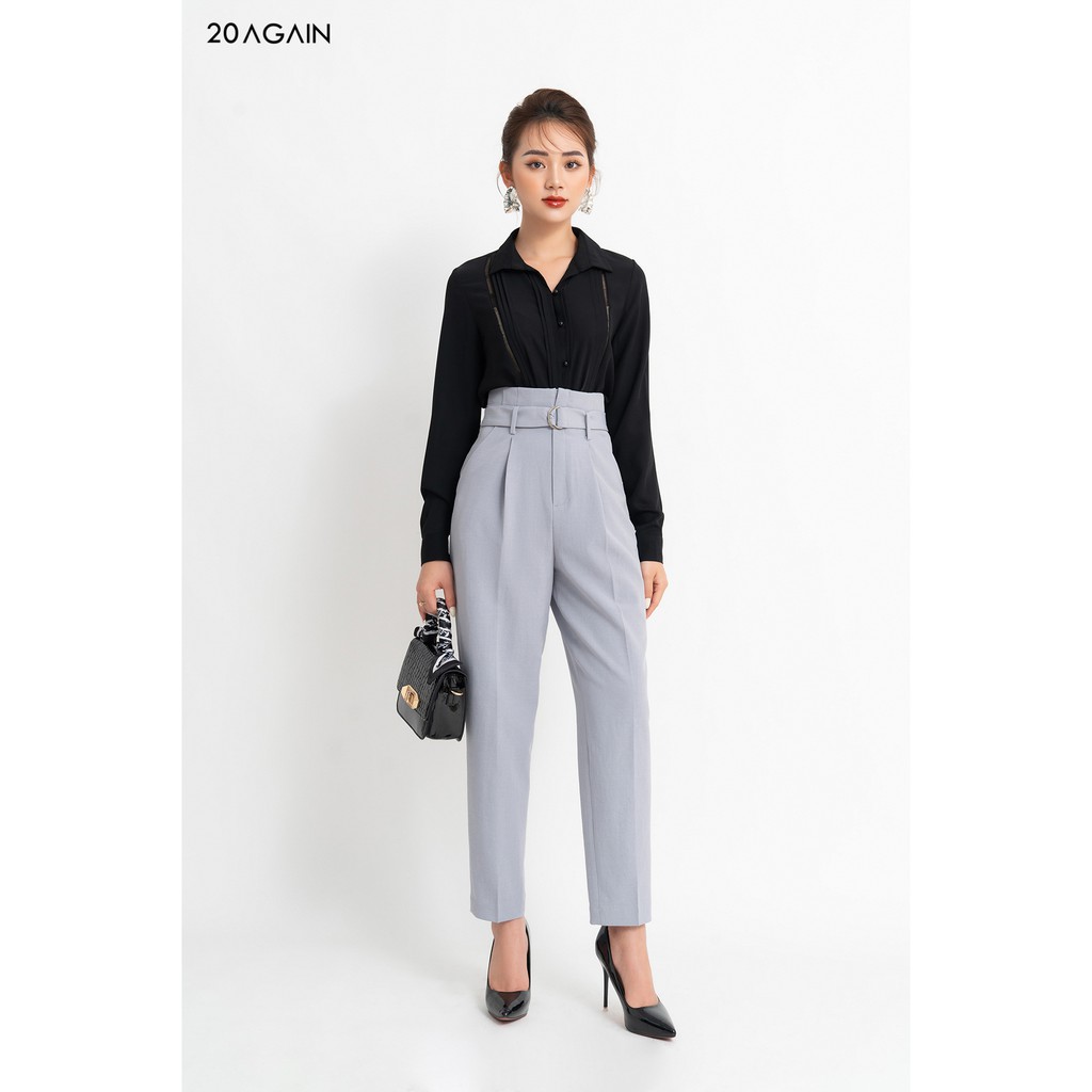 Quần Baggy nữ công sở túi chéo đai rời 20AGAIN QGA1250