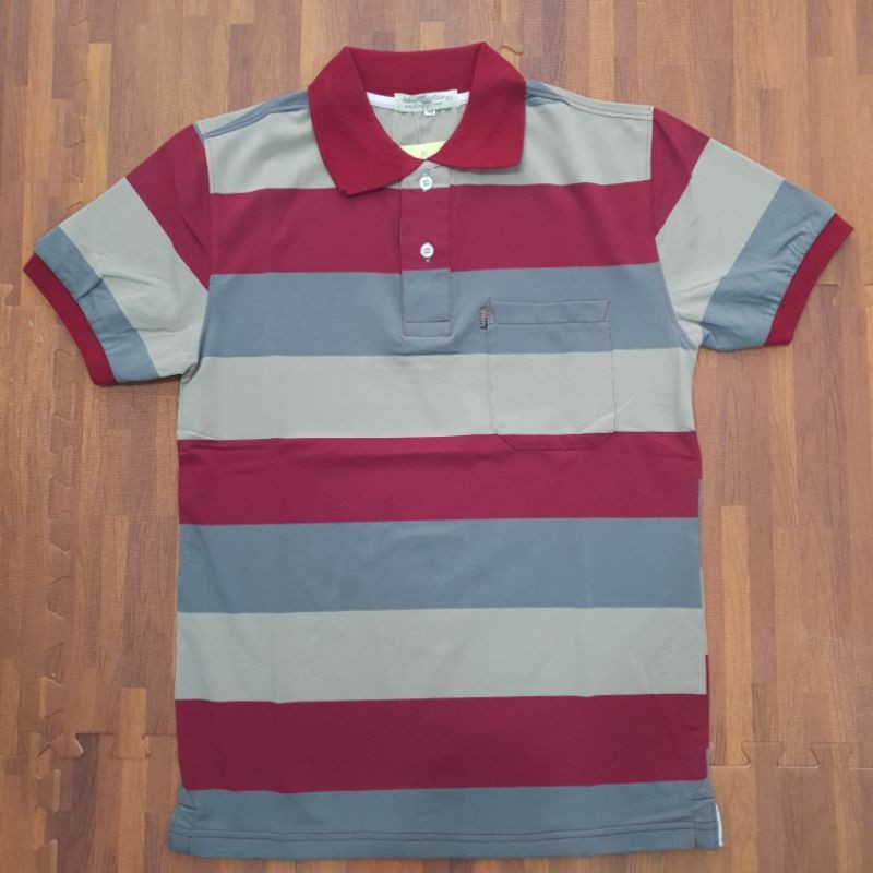 Áo Thun Nam Cổ Bẻ Kẻ Sọc Hàng Trung Niên Cao Cấp | BigBuy360 - bigbuy360.vn