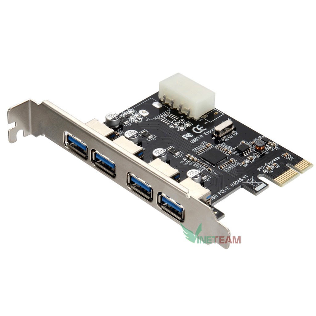 Card chuyển đổi Pcie to usb 3 0 4 port (Đen) -dc1050