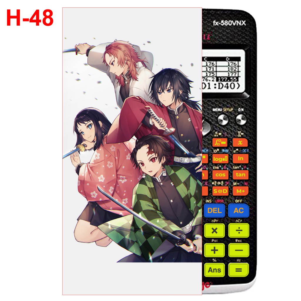 Dán Máy Tính CASIO anime Kimetsu No yaiba/ Thanh Gươm Diệt Quỷ/Trụ Cột