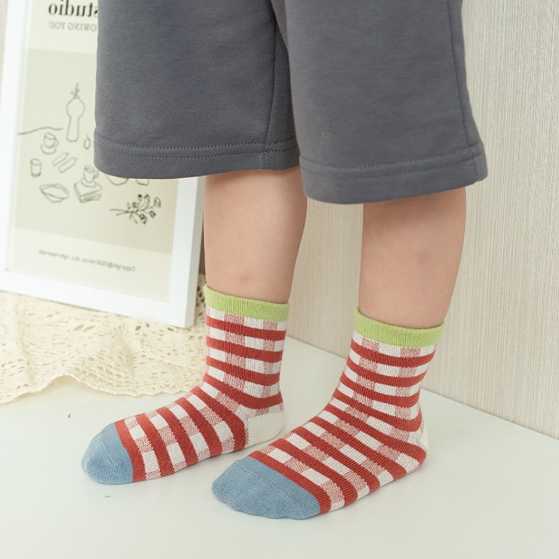 Bộ 5 đôi tất KokoroCare MS-15 in hình mặt cười hoạt hình bằng cotton chải kỹ M/L/XL cho trẻ 3-12 tuổi
