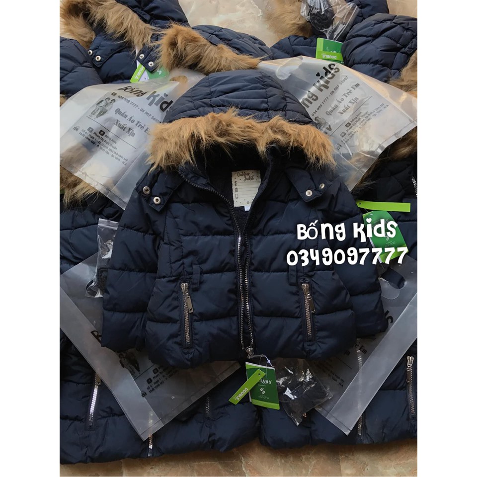 Áo Parka Lửng Bé Gái Kèm Belt Navy Verbaudet