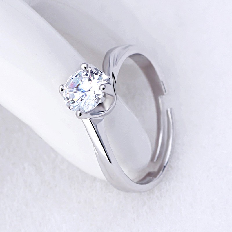Nhẫn Mạ Bạc 925 Đính Kim Cương Nhân Tạo 15 Kiểu