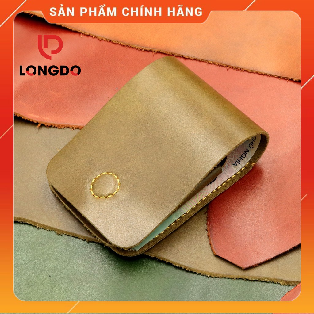 Ví Sen 3 Cao Cấp - Cam Kết 100% Da Bò Thật - bóp da nam Màu Xanh Ô Liu Hàng Chính Hãng Thương Hiệu Longdo Leather