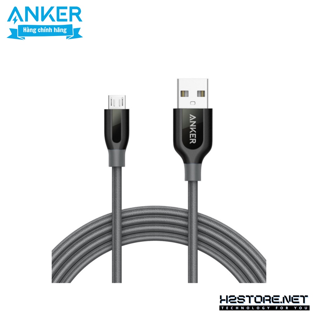 [Có bao da] Cáp sạc ANKER PowerLine+ Micro USB dài 1.8m - A8143