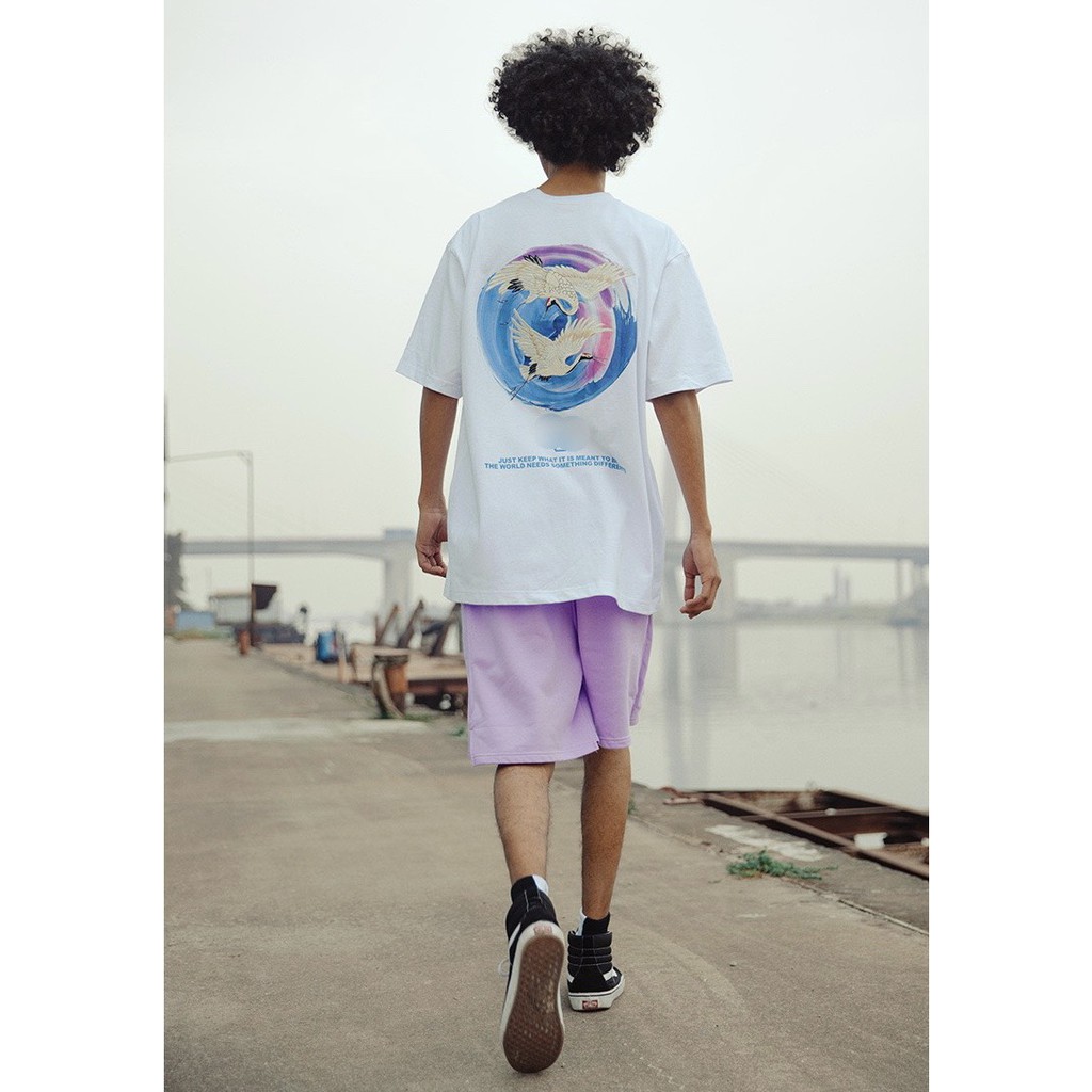 Áo Phông Tay Lỡ Unisex Hình Hạc - Hàng Loại 1, Hot Trend Phong Cách Trẻ Trung ,Chất Liệu Thun Cotton Dày Mịn Thoansg Mát | BigBuy360 - bigbuy360.vn