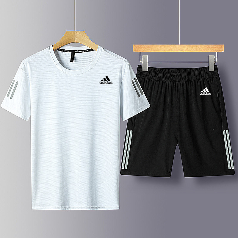 ADIDAS Set Đồ Thể Thao Ngắn Tay Phong Cách Năng Động Trẻ Trung Dành Cho Nam