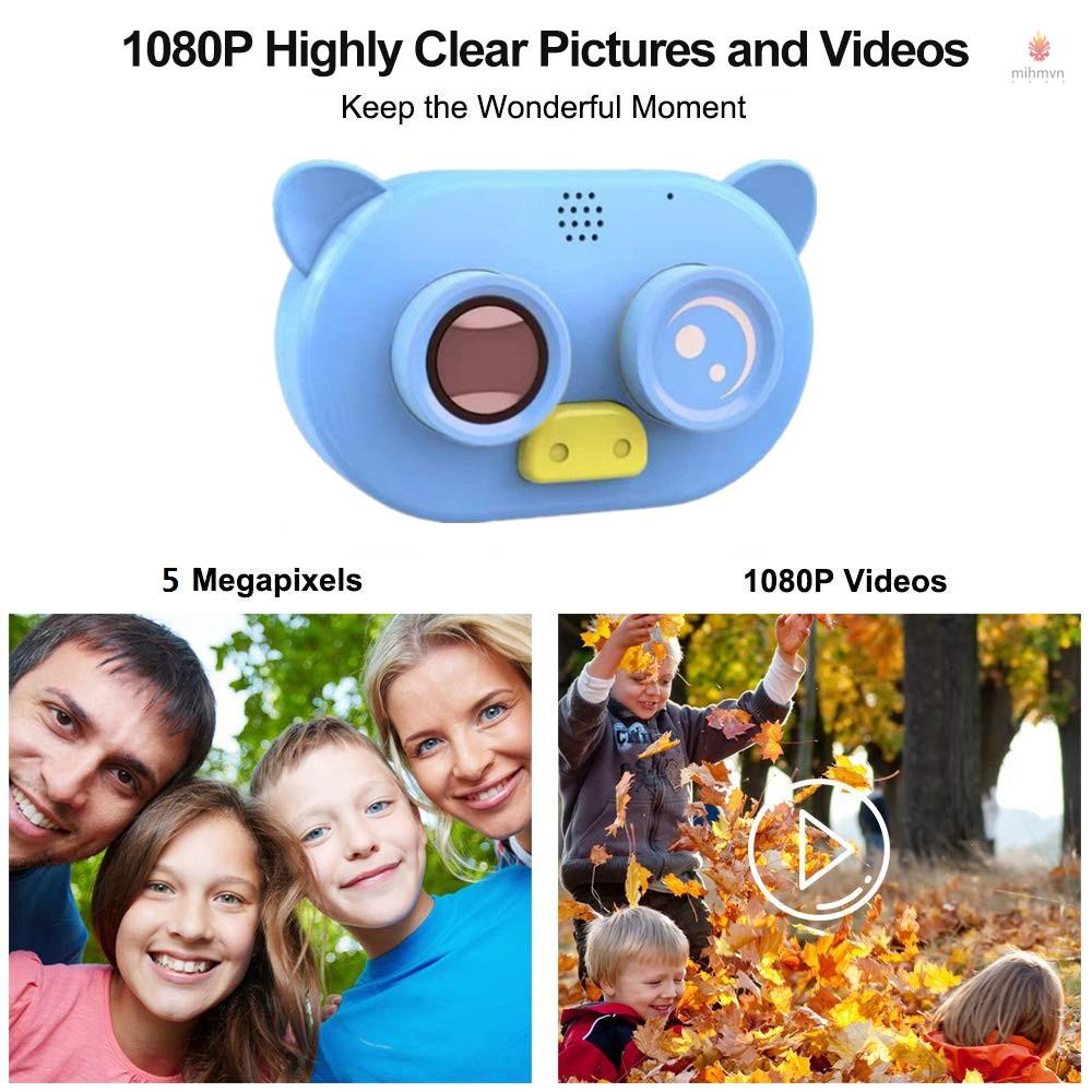 Máy quay phim kỹ thuật số 1080P có vỏ silicon mềm màn hình lớn 2 inch kèm dây treo cho bé
 | BigBuy360 - bigbuy360.vn