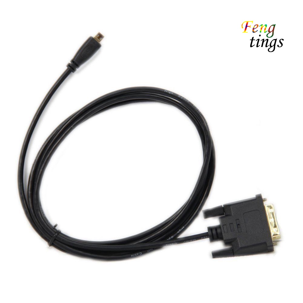 【FT】DOONJIEY 0.3/1/1.8m Gold Plated Micro HDMI-compatible to DVI 24+1Pin Adapter Cable for HDTV