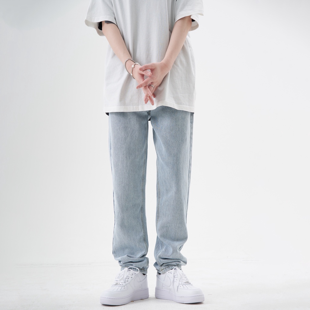 Quần jean nam nữ baggy dáng xuông đứng