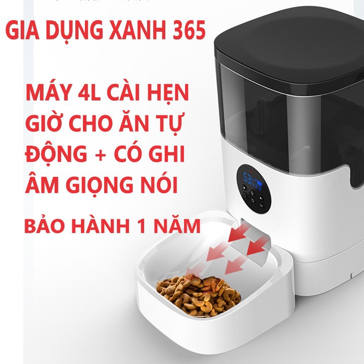 Máy cho mèo ăn tự động hẹn giờ cho ăn dung tích 6L - Máy ăn cho mèo tự động có ghi âm giọng nói