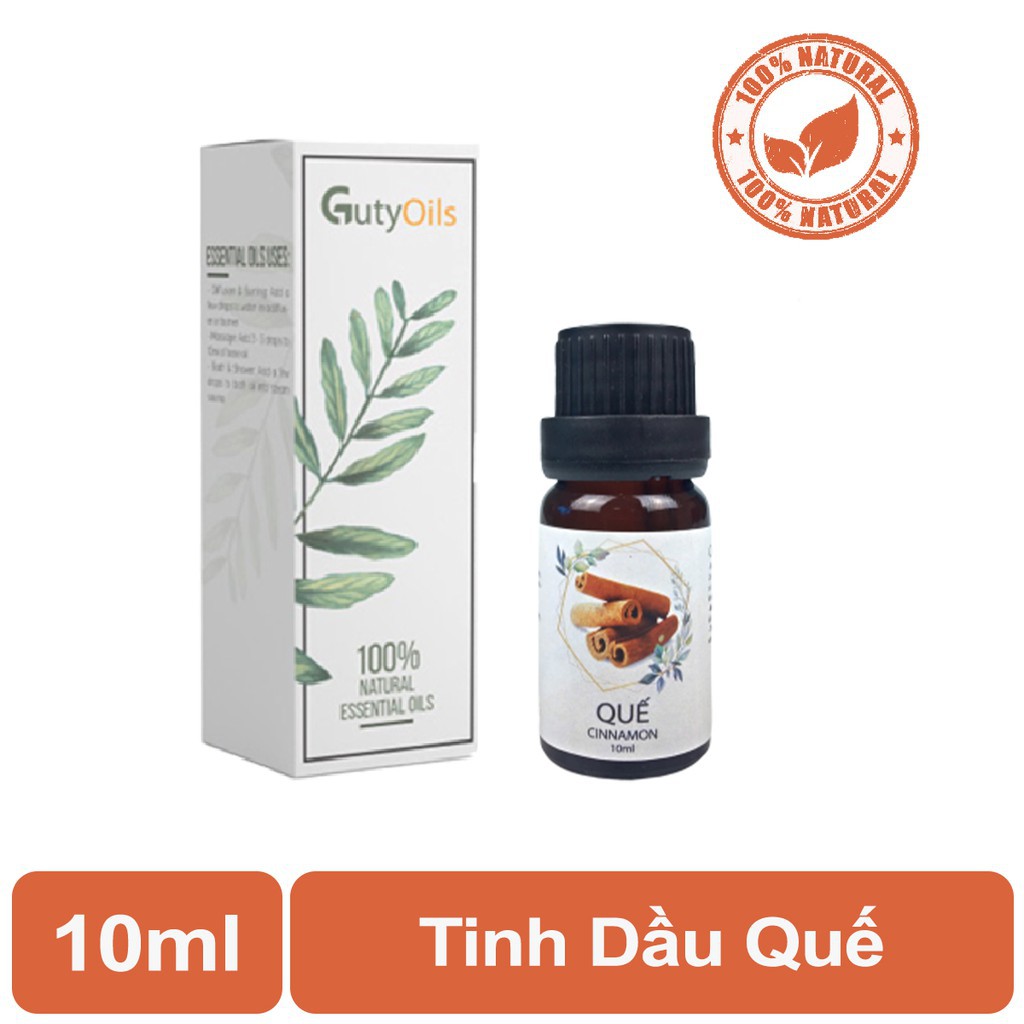 Tinh dầu quế nguyên chất Guty Oils đuổi muỗi, đuổi kiến và côn trùng hiệu quả, giúp làm ấm cơ thể, giảm mỡ bụng -Lọ 10ml