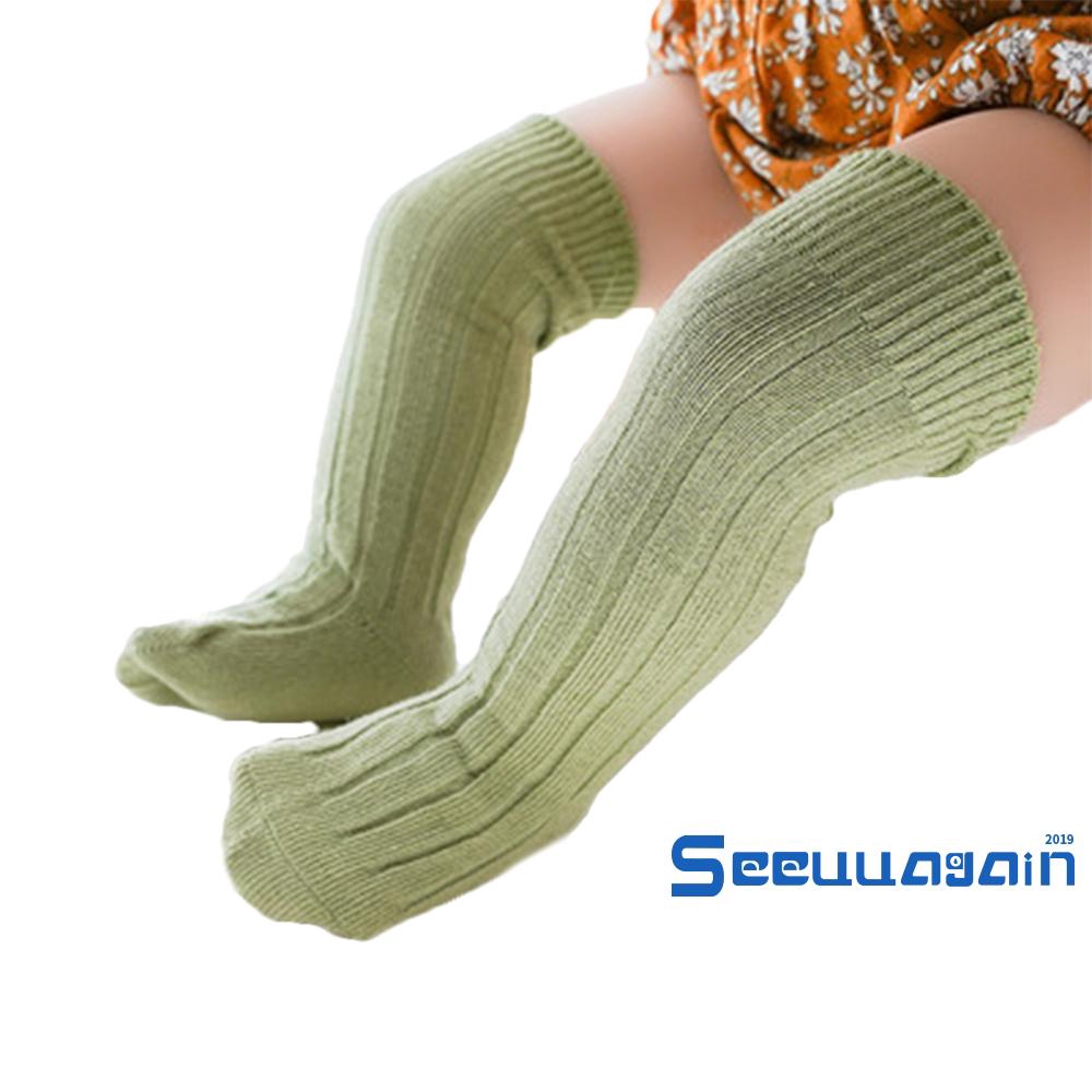 ❥☀✿SEEBaby Solid Color Breathable Comfortable Long Tube Knee High Socks