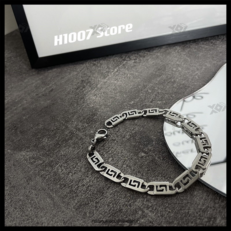 Vòng Tay Thép Titan Không Gỉ Phong Cách Đường Phố Âu Mỹ Unisex Cá Tính