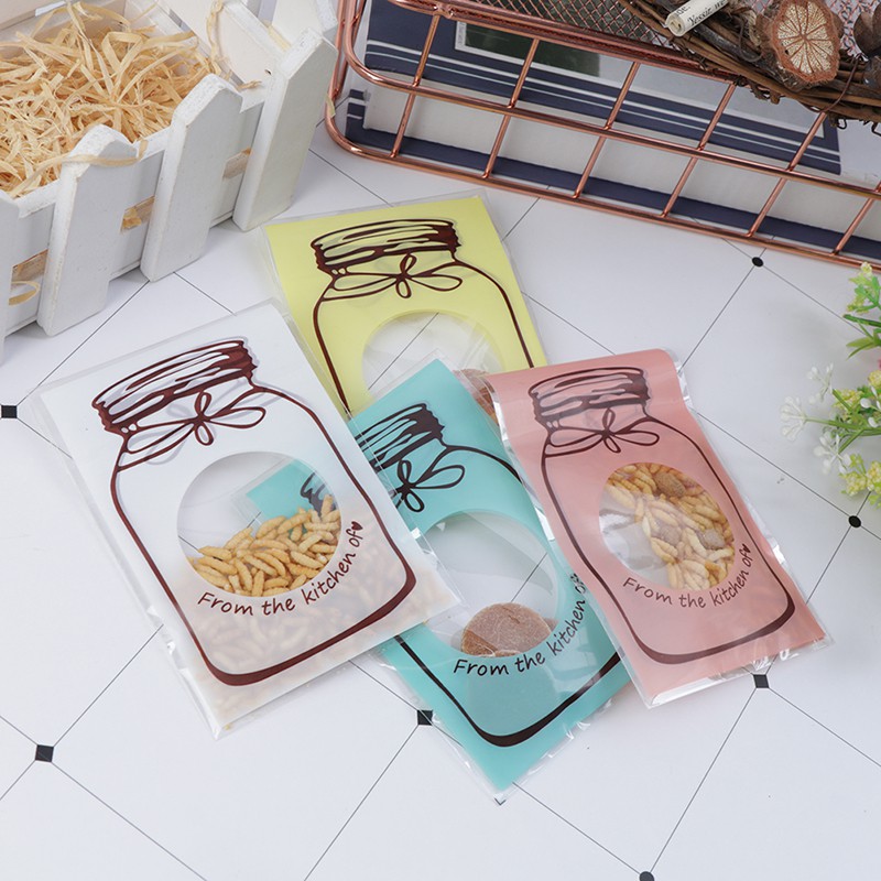 Set 100 Túi Đựng Bánh Kẹo Tự Dính Trang Trí Tiệc Cưới / Giáng Sinh
