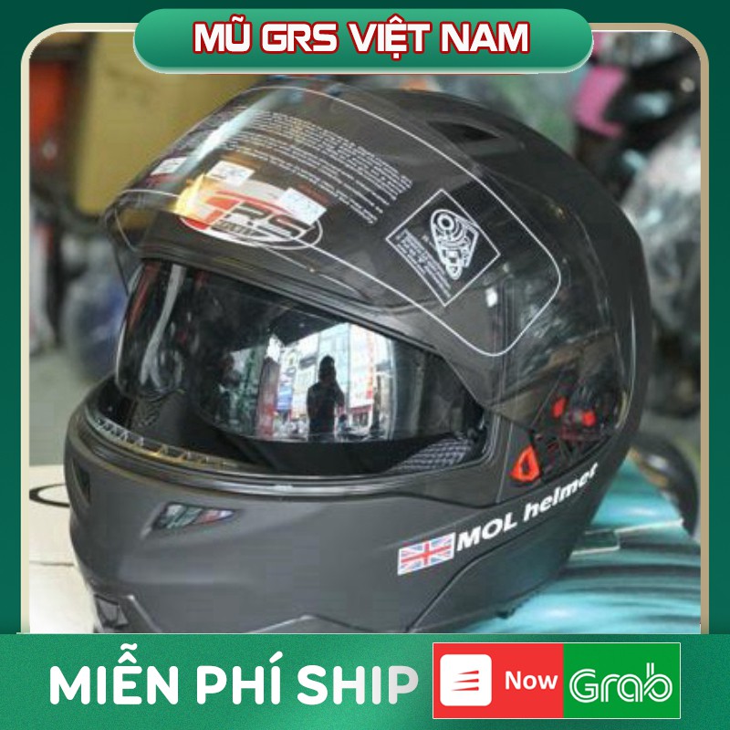 Nón bảo hiểm fullface lật hàm GRS GA 639 (Đen)