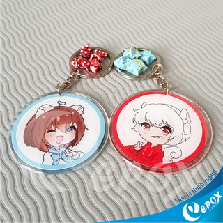 [SIÊU CUTE] Combo 2 móc khóa cặp đôi Kairon & Mèo Simmy Hero team keo epoxy 5,5cm