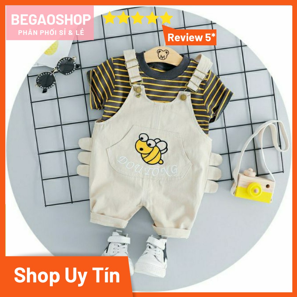 Bộ yếm cho bé trai, yếm bé gái BabyGao - Set gồm yếm + áo thun