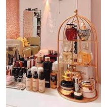 Kệ mỹ phẩm - Kệ mĩ phẩm lồng chim 3 Tầng Decor sang chảnh