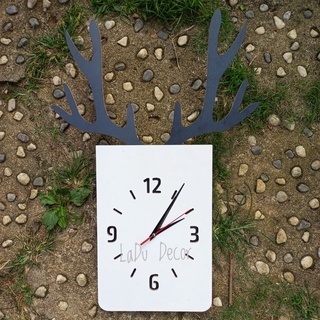 [Tặng Kèm Pin, có video ] Đồng Hồ GỗTreo Tường Sừng Hươu Mang Phong ThủyTốt-NaNu