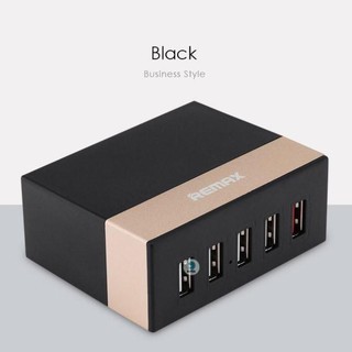 Sạc 5 cổng USB Remax RU-U1 Business Version max 6.2A (Đen viền vàng)