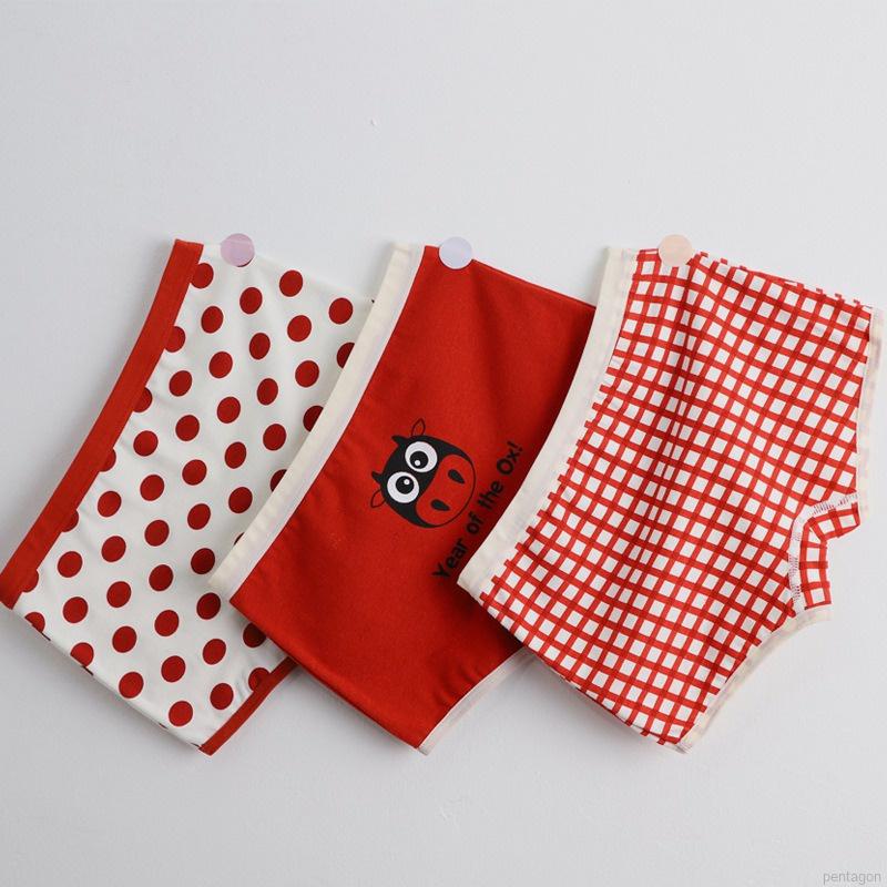 Set 3 quần lót boxer vải cotton thoáng khí in hoạt hình dễ thương cho bé gái 2-6 tuổi