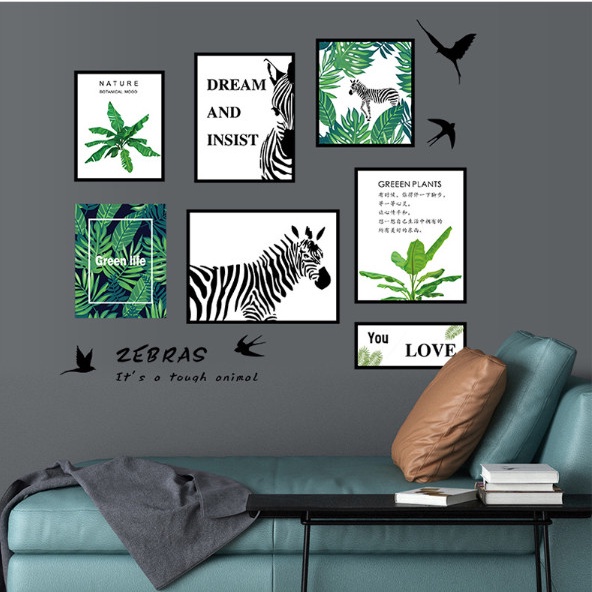 Decal trang trí tường - Những bức tranh bắc âu ngựa vằn