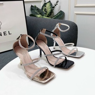 Sandal gót 7P 3 quai dây đá - Sandal cao gót nữ Chile