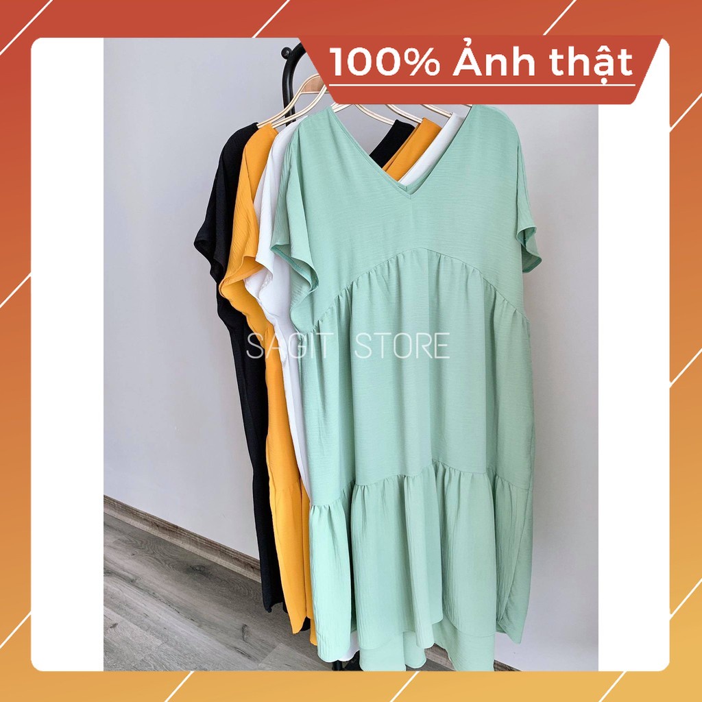 VÁY ĐẦM SUÔNG RỘNG CỘC TAY DÁNG DÀI MAXI BẦU BÍ BIGSIZE THOẢI MÁI CHẤT SIÊU MÁT sz 50-80kg
