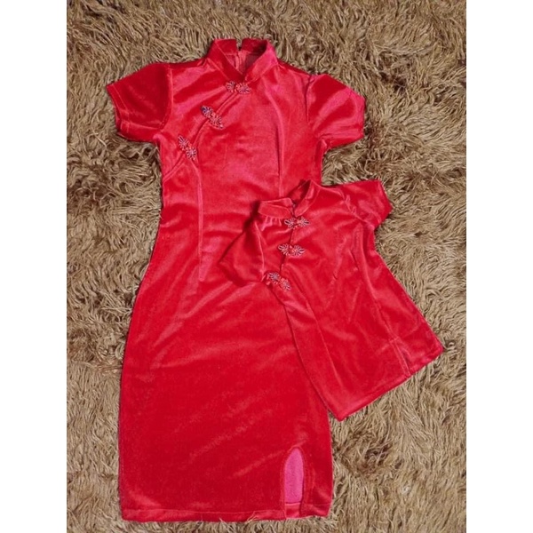 Sườn Xám Nhung Tuyết Cho Bé Gái