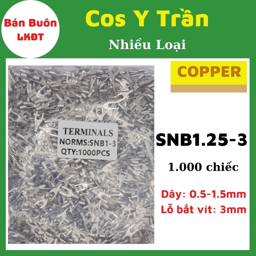 1000 cos y trần 2-3, đầu cos chữ y, SNB2-3 [Cos Đồng]