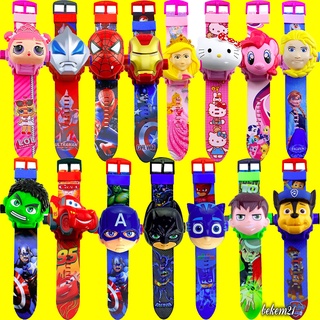 Đồng Hồ Chiếu Hình Avengers Đội Trưởng Mỹ Người Nhện Thor Batman Ironman Công Chúa Elsa Chó Cứu Hộ Chiếu 20-24 hình