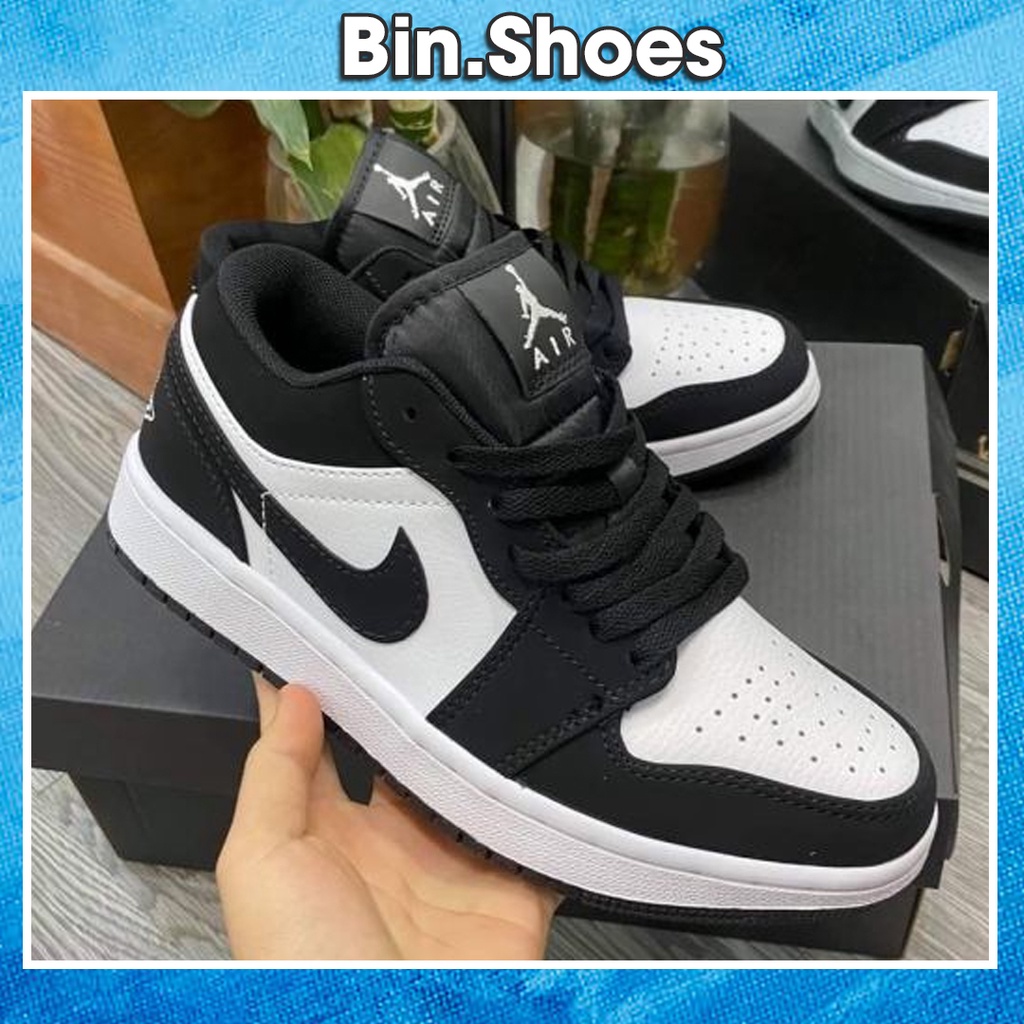Giày 𝐉𝐨𝐫𝐝𝐚𝐧 1 low panda cổ thấp màu đen trắng nam nữ, Giày JD1 low panda đen trắng bản đẹp 2021