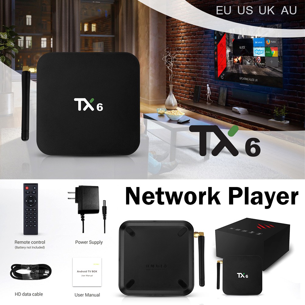 Thiết bị chuyển đổi TV thường thành smart TV tx6 android7.1 Network 4G + 32GB Bluetooth 4.1 Dual Band Wifi TV Box