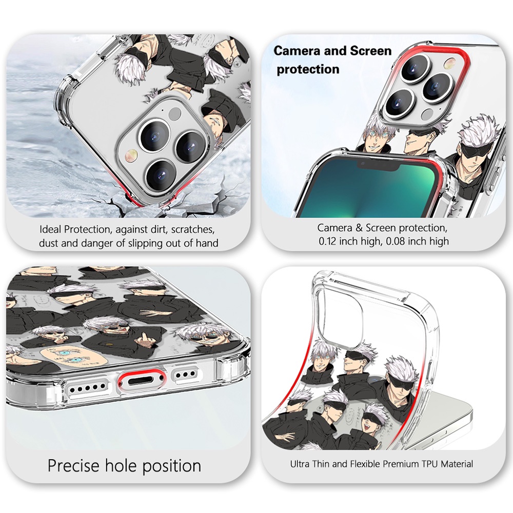 Ốp Điện Thoại TPU Mềm Trong Suốt Chống Sốc In Họa Tiết Anime Jujutsu Kaisen Cho iPhone 14 Plus 13 12 11 Pro Max