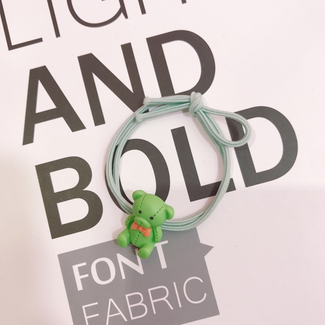 [ Hinh thật ] Dây cột tóc hình gấu nhiều màu