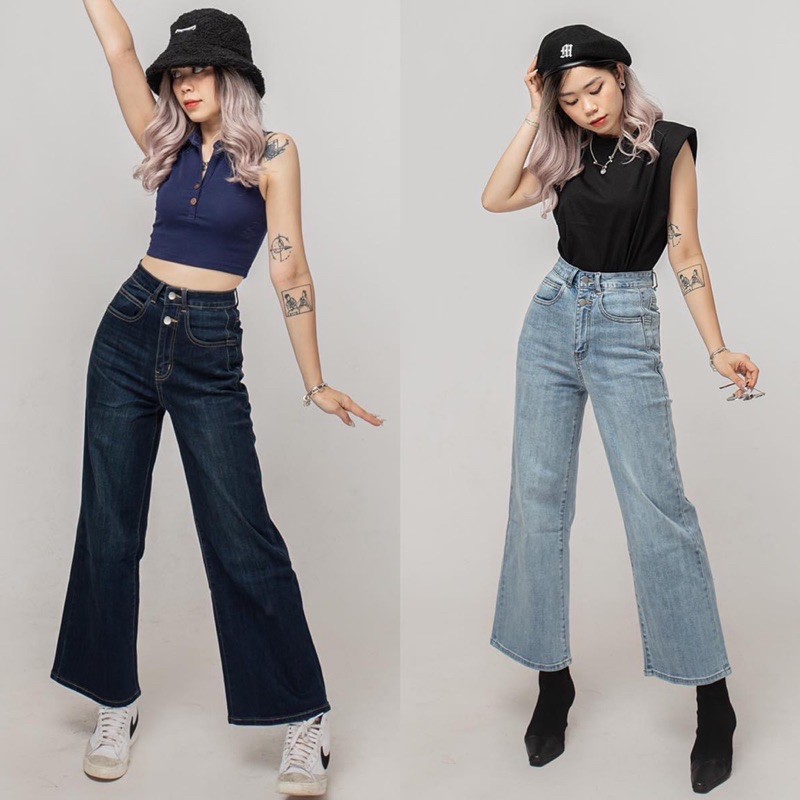 Quần culottes ngố 2 nút siêu xinh