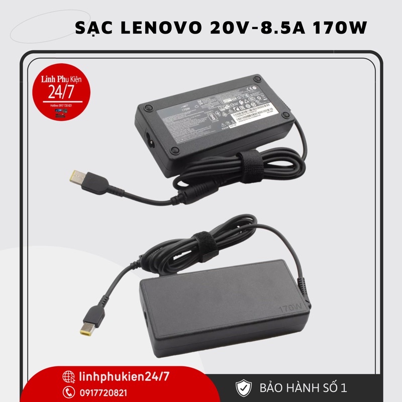 Sạc Laptop Lenovo 20V-8.5A 170W chân Usb màu vàng