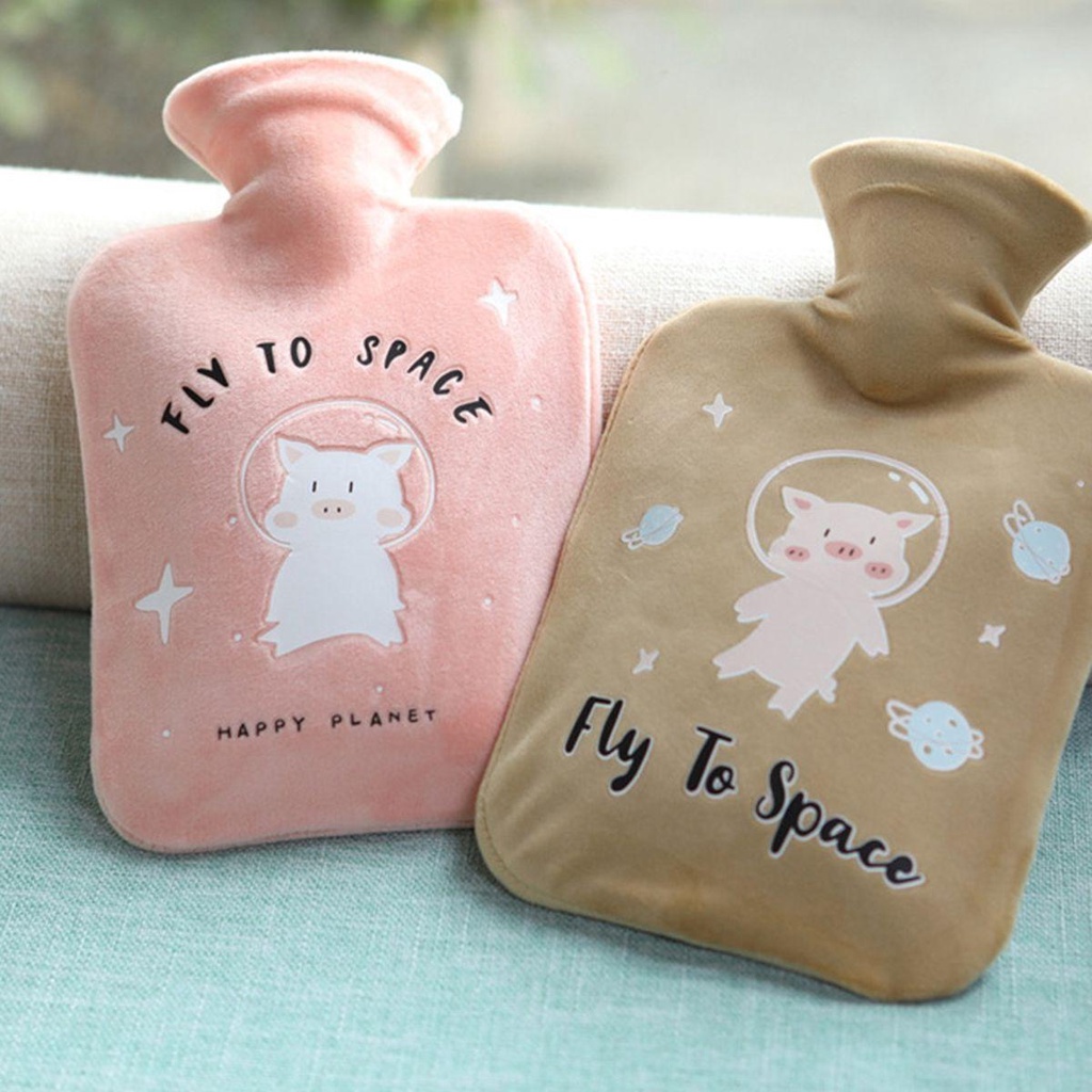 Túi Chườm Nước Nóng Phủ Bông Giữ Ấm An Toàn Họa Tiết Hoạt Hình Dễ Thương